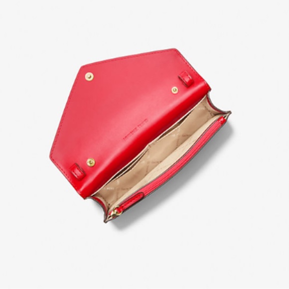 NWT Michael Kors red Envelope Signature Logo Crossbody Bag - Picture 3 of 7
